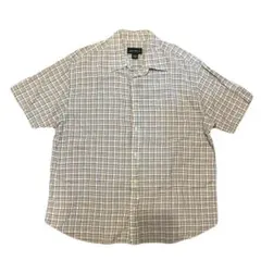 Eddie Bauer エディーバウワー　半袖シャツ　リネン　チェックシャツ