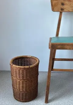 ウィッカー製ブラウンゴミ箱