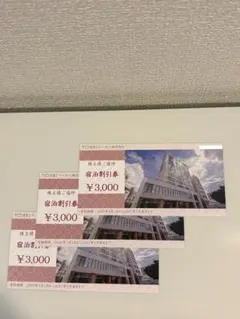 トーセイ 株主優待 宿泊割引券 3000円分 ✕ 3枚のサムネイル
