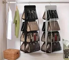 バッグ収納ハンガー 吊り下げ式 黒
