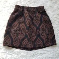【新品】Muddy 毛50% エスニック柄 ミニ タイトスカート インド製 XS