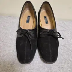 黒 スエード レザー ローファー