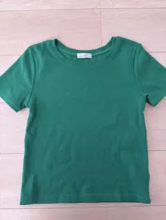 しまむら リブニットトップス グリーン L