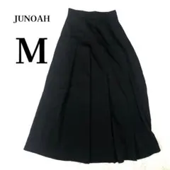 ジュノア JUNOAH マキシ丈 プリーツスカート M ブラック 黒