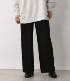 美品 LOWRYS FARM ベロアヨウリュウカットパンツ ブラック 黒