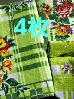（25） 花柄タオルセット　バスタオル　フェイス　ウォッシュ　4枚まとめ売り
