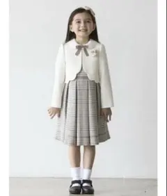 美品 petit main 110 ワンピース&スカラップジャケット 入学式