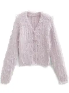 GRL シャギーVネックニットカーディガン