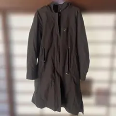 フード付きダークブラウン春用のロングコート