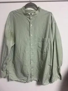 UNIQLO U ストライプシャツ XXL ライトグリーン