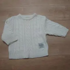 BLUEUAZURアイボリー ケーブル編み ニット