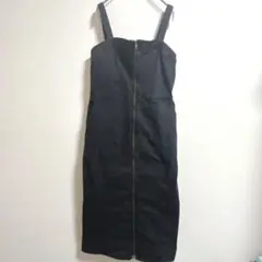 GU ジーユー　デニムフロントジップワンピース　黒　XL