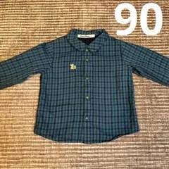 【90】ファミリア　familiar チェック柄　長袖シャツ　ブラウス