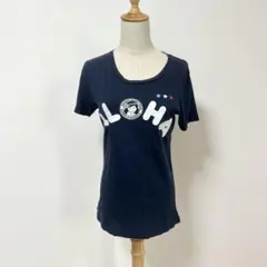 88tees✨ALOHAロゴ入りＴシャツ【Ｍ】YAYAちゃん　ハワイ　ネイビー系のサムネイル