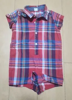 baby GAP チェック柄 半袖ロンパース 12-18ヶ月