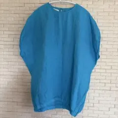 fog linen work リネンブラウス ターコイズブルー フリーサイズのサムネイル