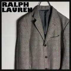 RALPH LAUREN テーラードジャケット 千鳥柄 3B ウール キュプラ