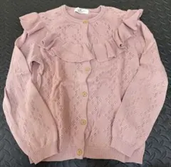 H&M ピンク フリルカーディガン 8-10Y