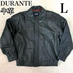 【美品】DURANTE レザージャケット　羊革　　キルティング　ブラック 黒 希少 DURANTE ブラックレザージャケットコート 羊革 ヴィンテージ