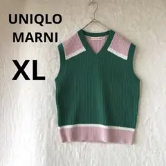 美品 UNIQLO MARNI マルニ XL グリーン Vネック ベストのサムネイル
