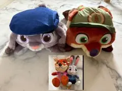 ズートピアニック・ワイルドとジュディ・ホップス ぬいぐるみ3点セット