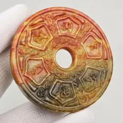 清時代 瑪瑙 玉牌 時代物 お守り 極細工 骨董 古玩 開運 彫刻 根付