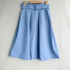 美品　グラシア　レディース　スカート　ベルト　フレア　水色　M 春夏のサムネイル