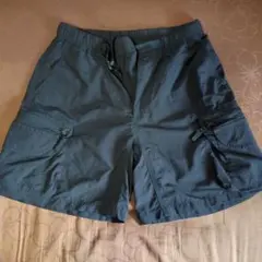 GU men'sナイロン ハーフカーゴパンツ S 黒のサムネイル