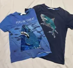 H&M サメ柄 スパンコール Tシャツ 2枚セットのサムネイル