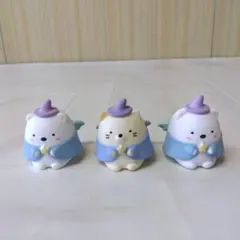 すみっコぐらし　青い月夜のまほうの子　しろくま　ねこ　フィギュア3個セット