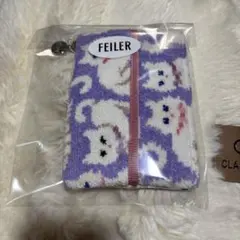 FEILER モフモフネコチャン　ティッシュポーチ　ペールパープル