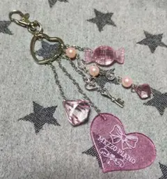 美品★メゾピアノ★MEZZO PIANO★ハート型チャーム★キーホルダー