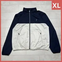 訳あり Polo golf ナイロンジャケット ネイビー/ホワイト フード付き