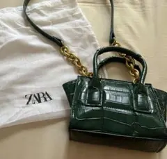ZARA クロコダイル風ショルダーバッグ