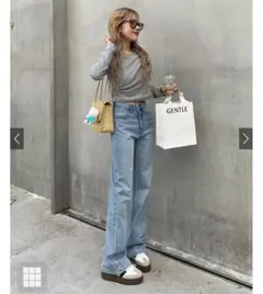 GRL ワイドセミフレアデニムパンツ 新品未使用タグ付き