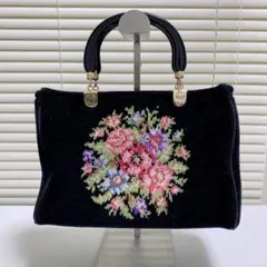 FEILER フェイラー シュニール織 花柄 タオル生地 ハンドバッグ　最終価格のサムネイル