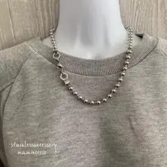 オールステンレス製 ボールチェーンネックレス 幅6mm