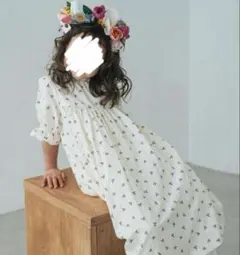 しまむら　ソフトチーズ　コラボ　ワンピース　25ss 100cm 白　花柄