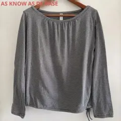 ☆AS KNOW AS DE BASE☆ 日本製 黒×グレー ボーダートップスのサムネイル