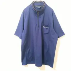 ダンロップ コレクション ハーフジップ 半袖シャツ ネイビー L ゴルフ　L