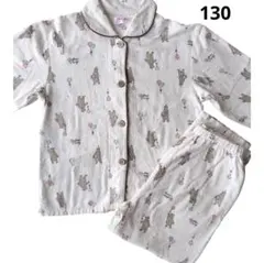 サイズ130 前開きパジャマ 春秋向け 綿100% 女の子用