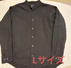 無印良品　紳士　洗いざらしオックススタンドカラー長袖シャツ紳士Ｌ・ダークグレー