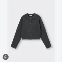 GU パフィータッチクルーネックショートカーディガン