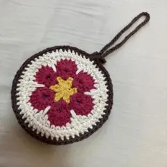 ★handmade★ アフリカンフラワーモチーフのイヤホンケース