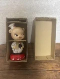 エースコック こぶた 首振り人形 POGGY COOK 陶器製 高さ14センチ