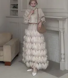 royal party完売品・ツイード切り替えフリルスカートのサムネイル