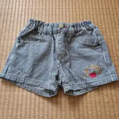 ストライプ柄リンゴ刺繍ハーフパンツ