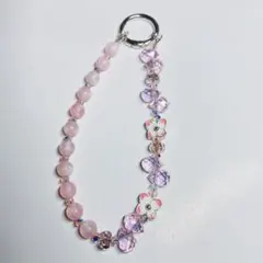 花モチーフ付き携帯ストラップ