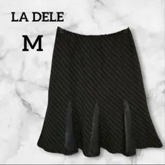 1点限定⭐️LA DELE 【M】ストライプ フレアスカート 黒