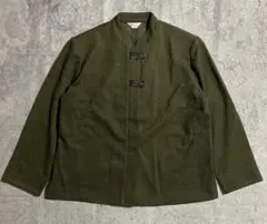 美品 13R 大きいサイズ スタンドカラー ジャケット カーキ レトロ 羽織り